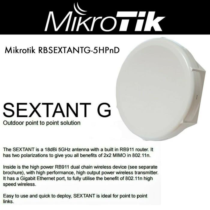 Mikrotik SEXTANT G integrated 18dBi 5GHz antenna built router - International