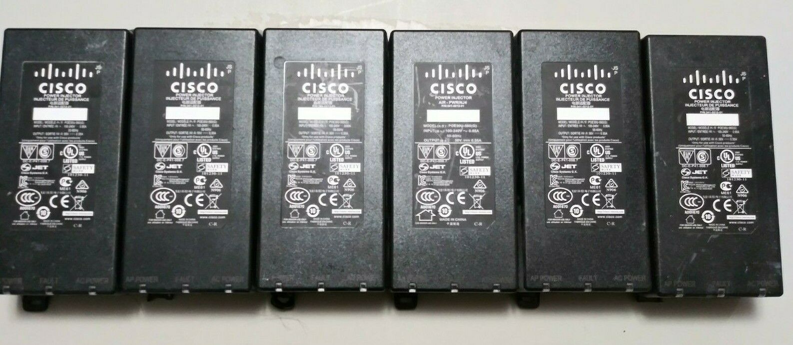 Lot of 6 Genuine Cisco Aironet Power Injector 341-0212-01 56V .55A