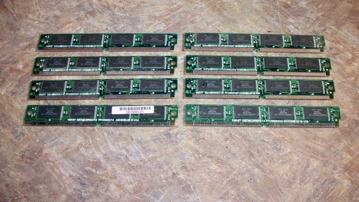 8 X CISCO 8 MB 80 PIN Flash Memory SIMM SMART SM732C2000AS-12
