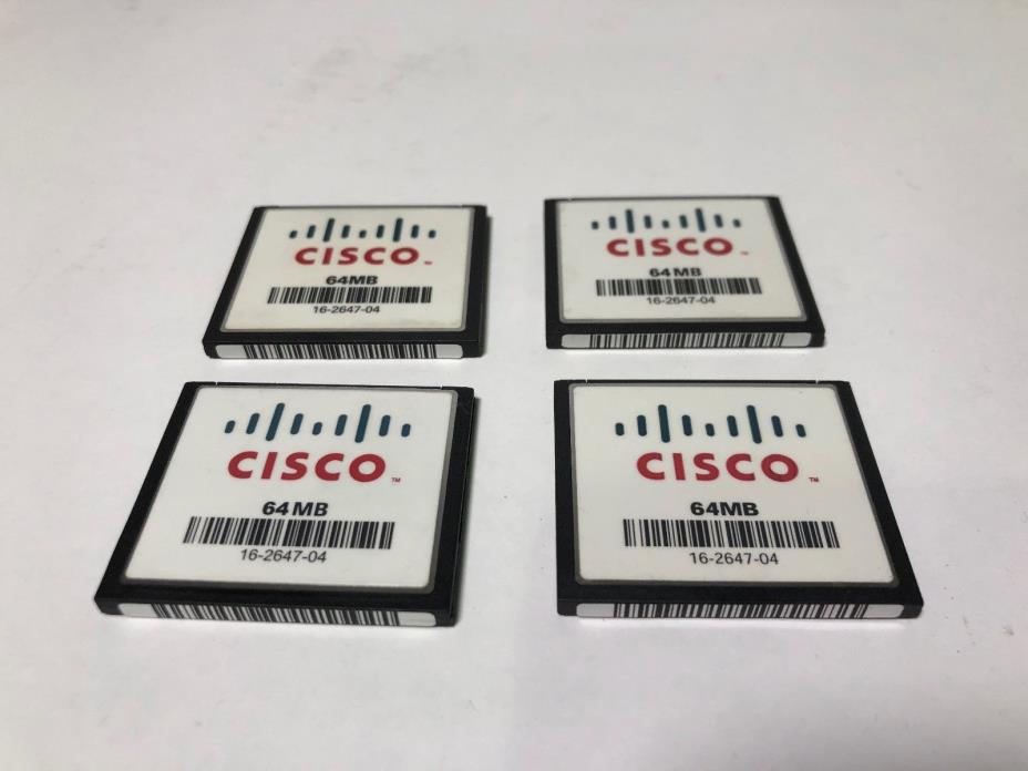 CISCO 64 MB COMPACT FLASH ROUTER MEMORY CARD LOT OF 4