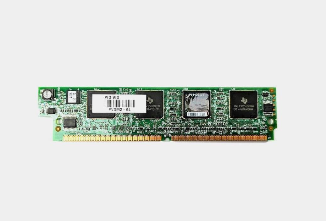 CISCO PVDM2-64 HIGH DENSITY 64-CHANNEL PACKET VOICE & FAX DSP MODULE W/ HOLOGRAM