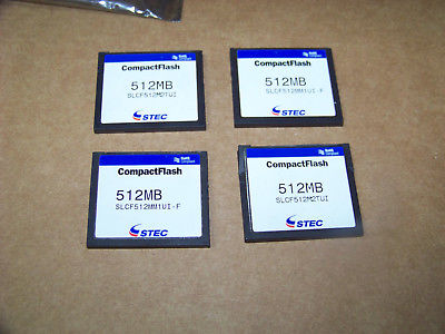 Lot Of Four STEC SLCF512M2TUI 512MB CompactFlash CF Card Memory CARDs