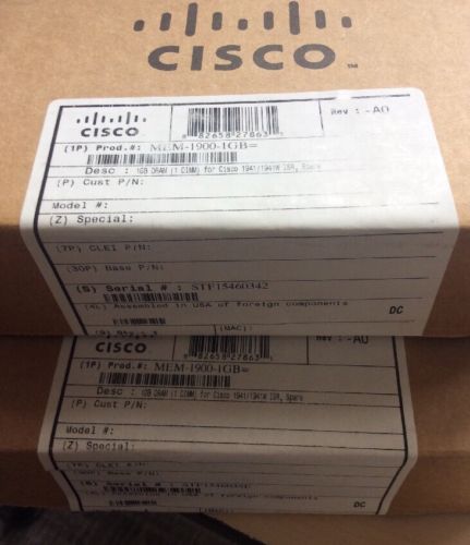 CISCO New MEM-1900-1GB Packaged with Cisco Carton box