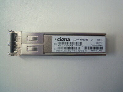 Ciena XCVR-A00G85D SFP MM GBIC 1.25Gb Fiber Optic Transceiver 850nm