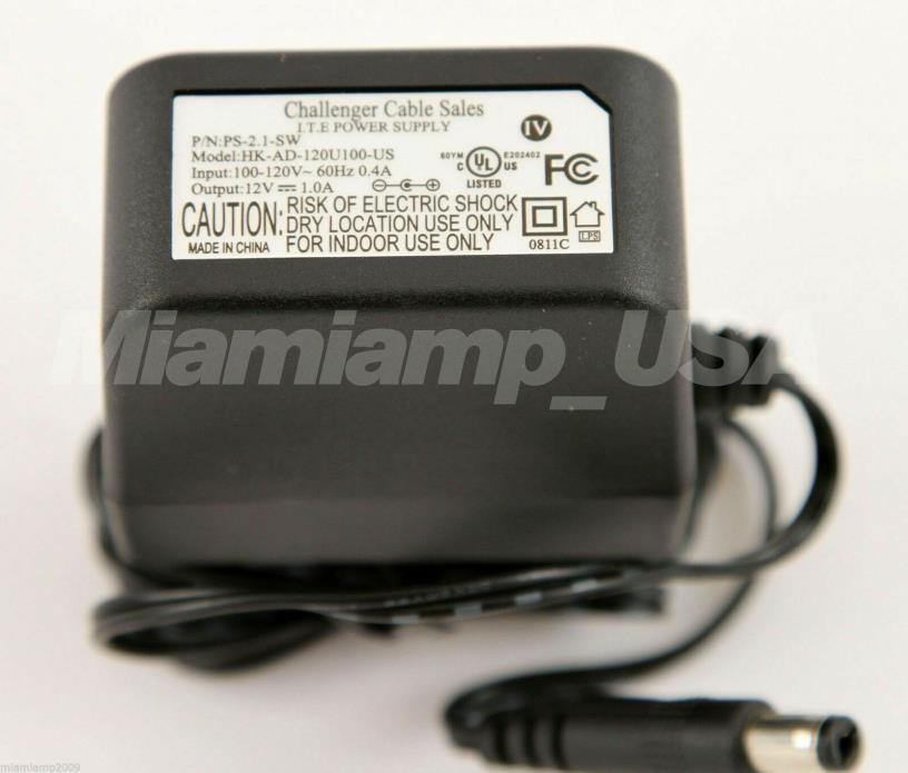 12V Power Supply for RCA Modems Model# HK-AD-120U100-US (used)