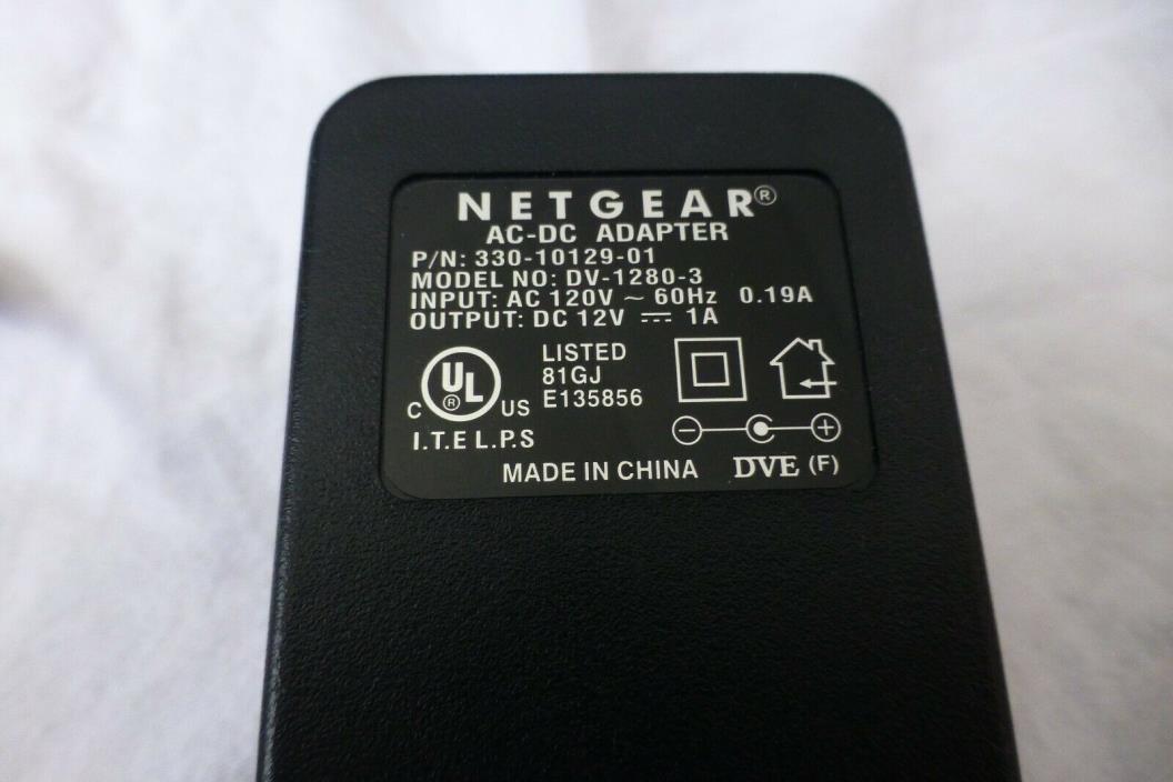 Netgear DV-1280-3 330-10129-01 AC-DC 12V Power Adapter 1A