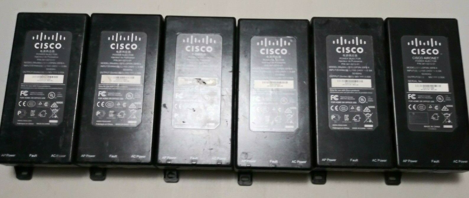 Lot of 6 Genuine Cisco Power Injector P/N 341-0212-01 DPSN-35FB A