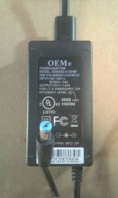 12V 1.67A OEM Cisco 20W Power Adapter - ADS0202-U120167