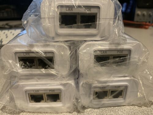 5 Ubiquiti POE-24-24W-G-WH Power Over Ethernet Injector 24W UBNT