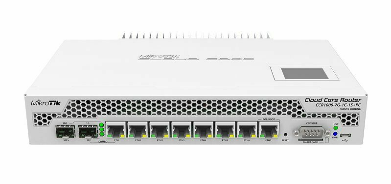 Mikrotik CCR1009-7G-1C-1S+PC 7x Gigabit Ethernet, 1x Combo port 1xSFP+ cage| PSU