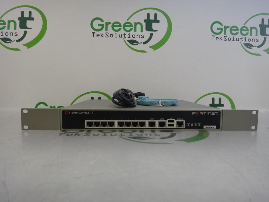 Fortinet Fortigate FG-110C Firewall Security Appliance VPN w/ Rack Mounts Tested