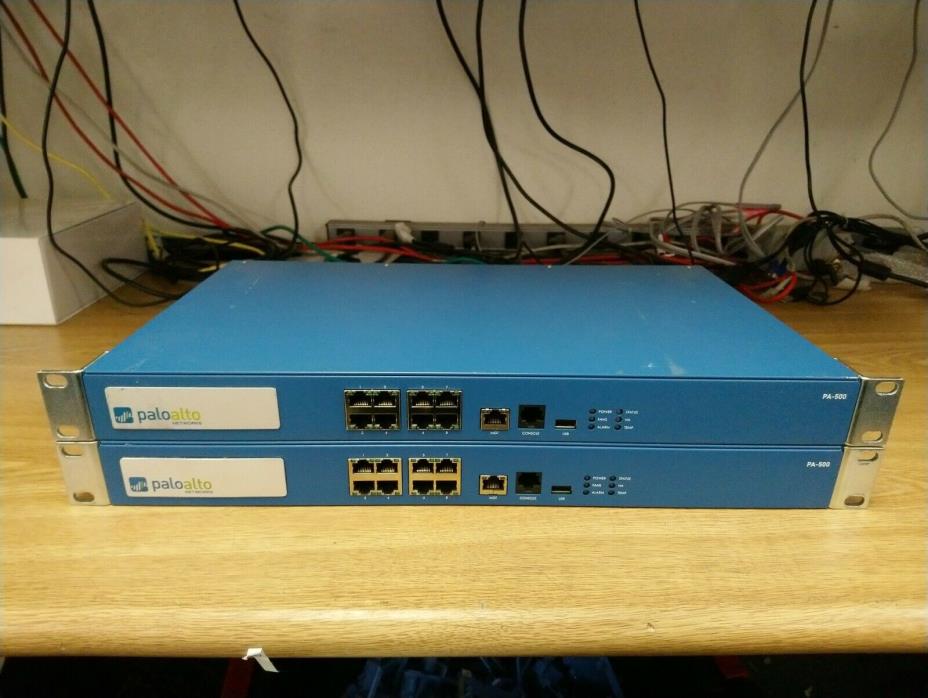 Lot of 2 Palo Alto PA-500 Next-Generation Enterprise Network Firewall j