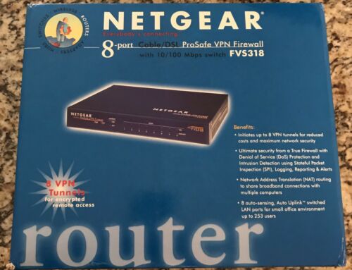 NETGEAR FVS318 ProSafe VPN Firewall 8 with 8-Port 10/100 Switch Cable/DSL