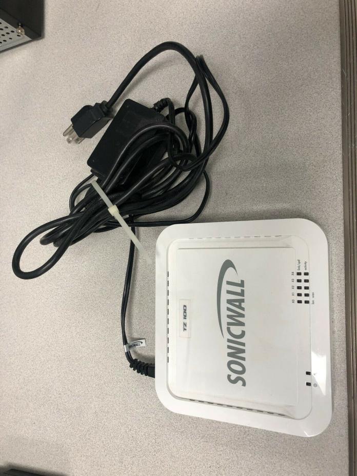 Sonicwall TZ100 APL22-07F Network Security Appliance Firewall w Power Adapter