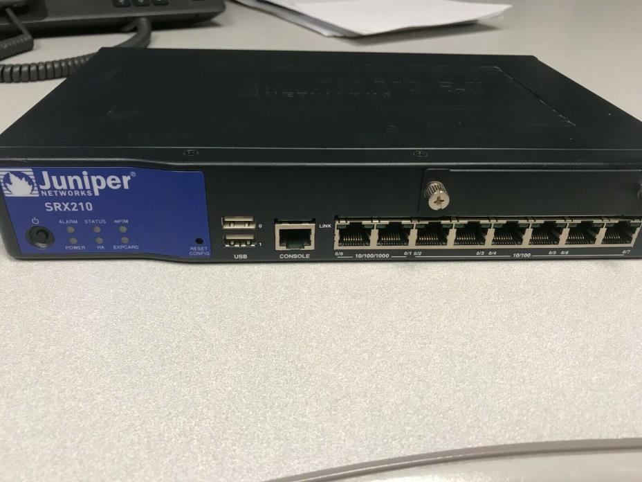 Juniper Networks SRX210 Secure Gateway SRX210HE VPN Firewall  (No power cord)