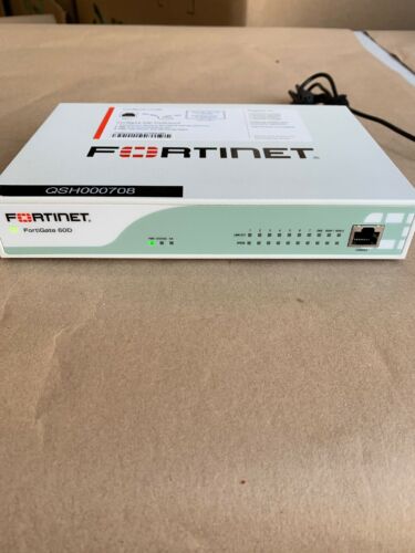 Fortinet Fortigate FG-60D Firewall w/Adapter