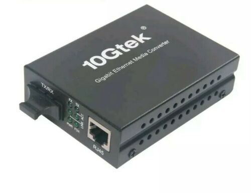 10Gtek Gigabit Media Converter, 10/100/1000Base-Tx to 1000Base-LX single-mode