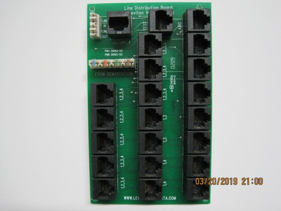 Leviton Line Distribution Board Voice & Data PWA 58163-53 / PWB 58163-03