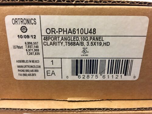 Ortronics OR-PHA610U48 48 Port Angled 10G Panel