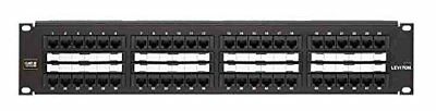 Leviton 69586-C48 Extreme Cat 6+ Flat 110-Style Patch Panel, 2RU, 48-Port,