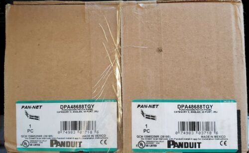 PANDUIT DP6 Punchdown Patch Panel, Category 6, Angled, 48 Port, 2RU, DPA48688TGY