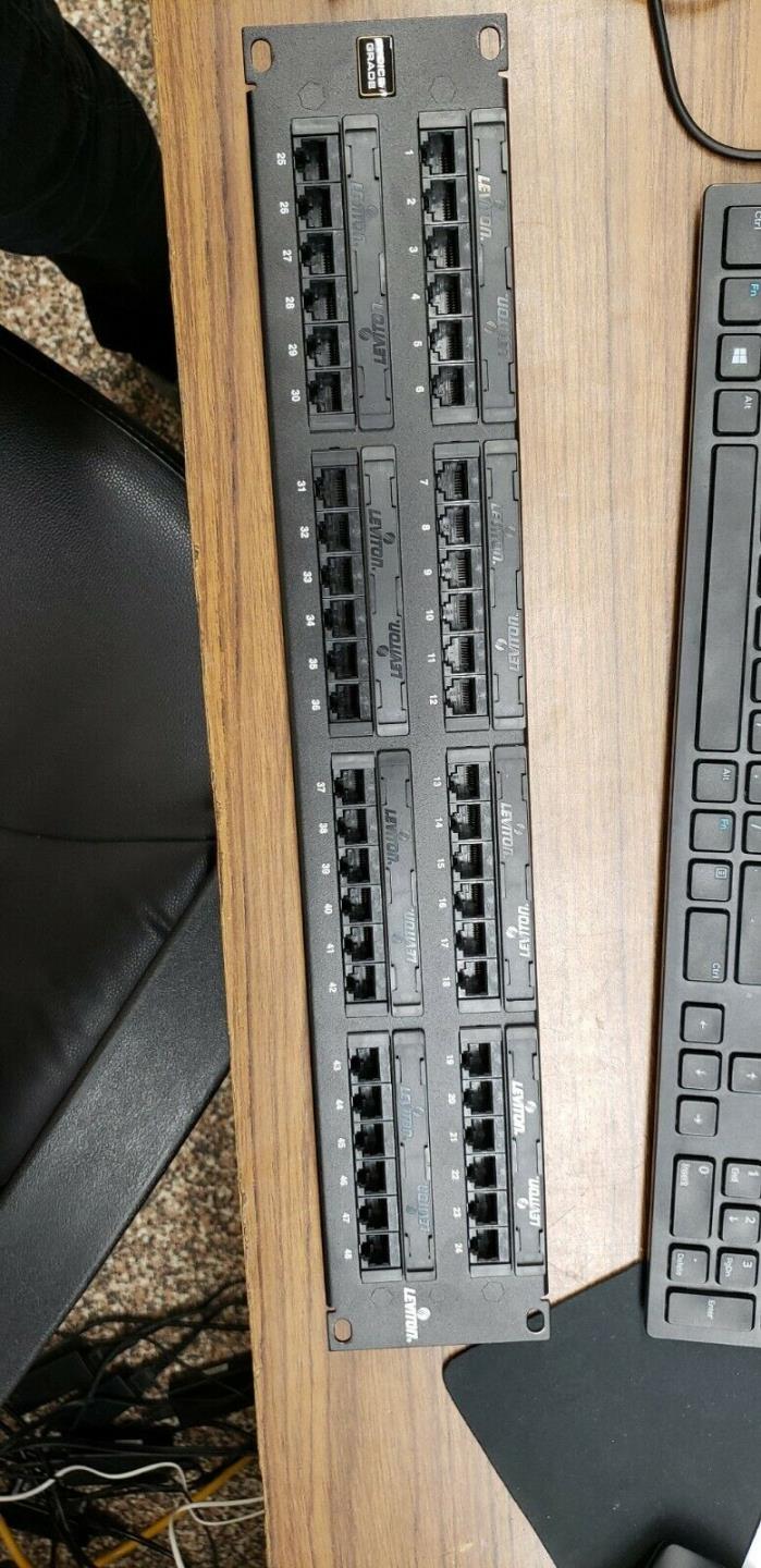 Leviton Voice Grade Patch Panel 24-Port, 1RU, 8P4C Jacks, 25-pair connectors
