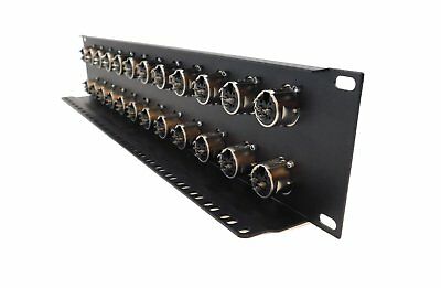 2U Procraft 24 Channel Female XLR Rack Panel Tie-Down Shelf    TSP2U-24XF-BK