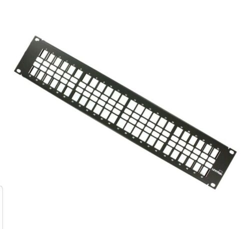 Leviton 49255-H48 QuickPort Flat Panel, 48-Port, 2RU, Cable Management Bar