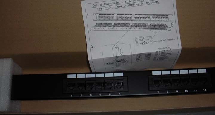 Patch Panel, 12 Ethernet ports