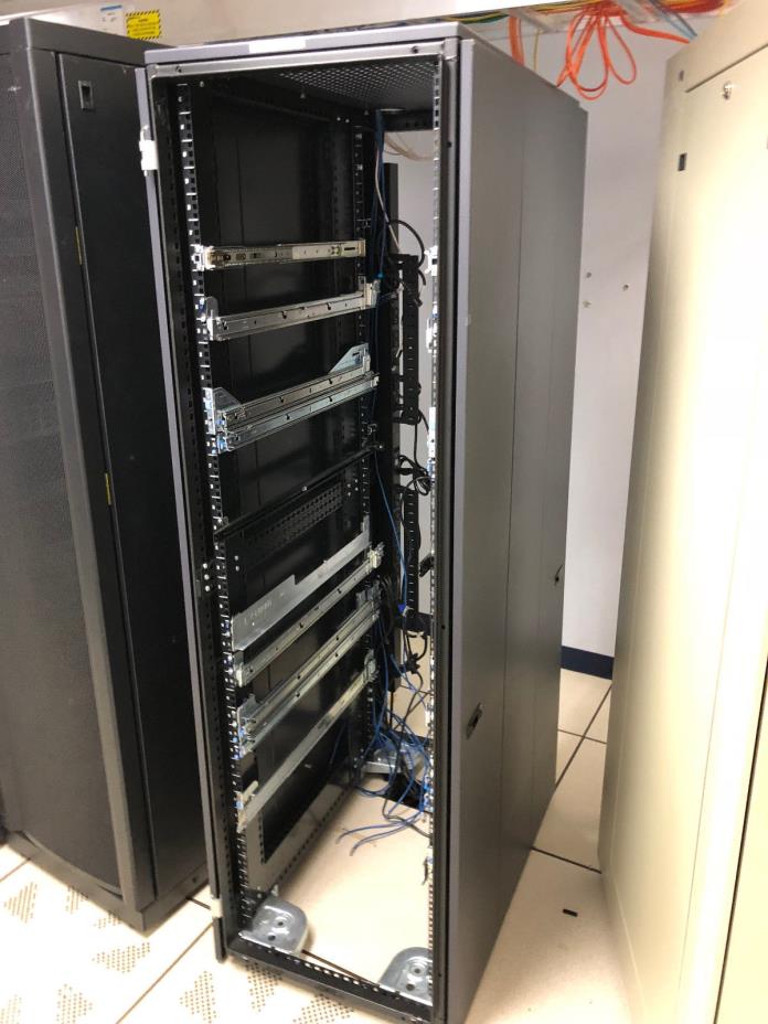 42U Black Rack Server Cabinet Sides, No Doors