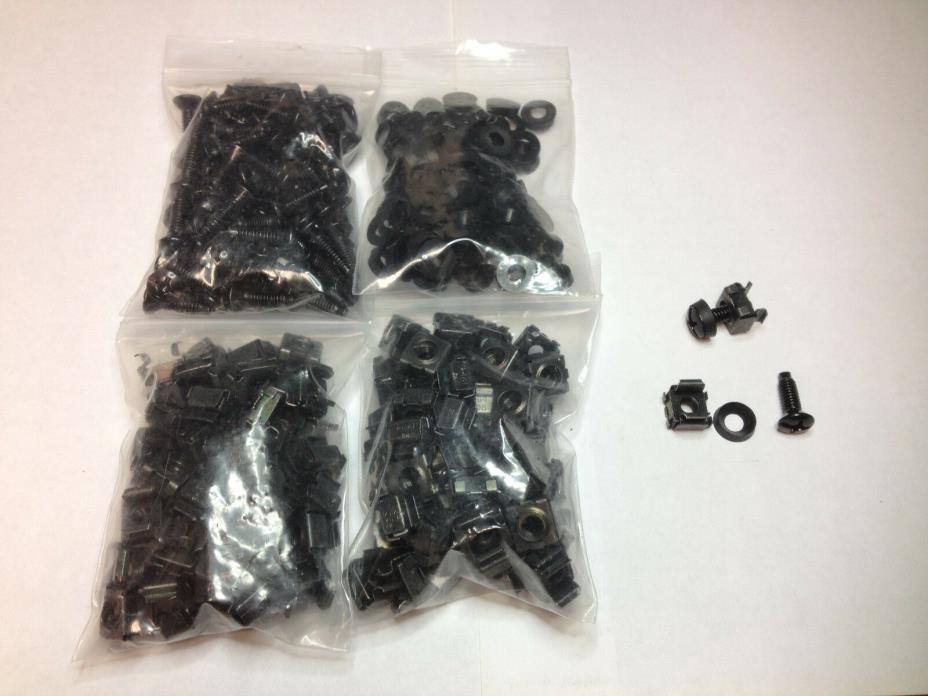 300 pc - 12-24 Cage Nuts cagenuts Screws Caps Servers Data Networking Rack -NEW
