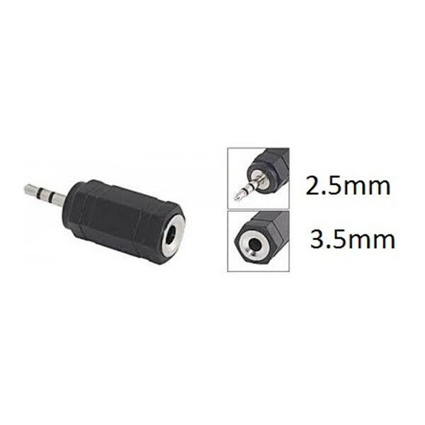 Audio Adaptor Plug 3.5mm Stereo Jack Female to 2.5mm Stereo Jack Male