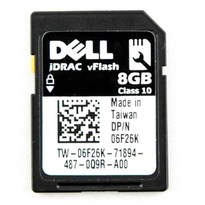 Dell 6F26K 8GB iDRAC6 vFlash Class 10 SD Card PowerEdge R610 R710 R810 Servers