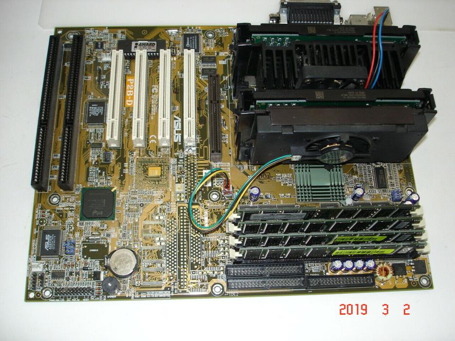 ASUS P2B-D DUAL SLOT 1 MOTHERBOARD ISA PCI SDRAM 2x400 MHz PROCESSORS 512 Mb