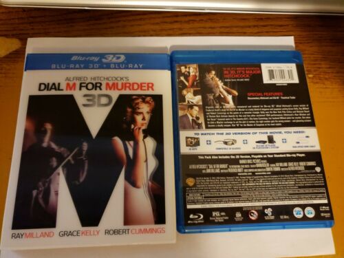 Dial M for Murder (Blu-ray Disc, 2012, 3D) W/Lenticular Slipcase Free Shipping