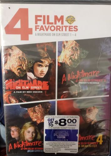 4 Film Favorites - A Nightmare on Elm Street 1-4 (DVD, 2008) New free shipping