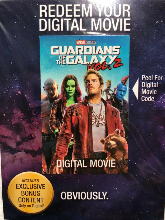 GUARDIANS OF THE GALAXY VOL. 2 - HD DIGITAL CODE ONLY (NO BLU RAY OR DVD DISCS)