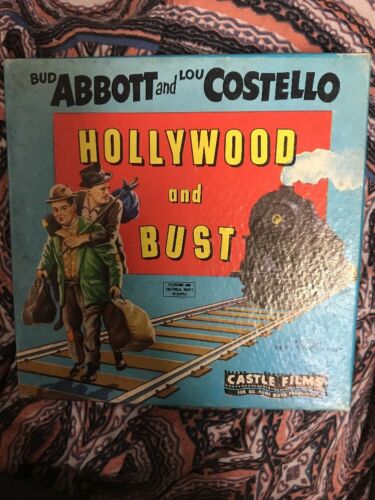 VINTAGE 8mm FILM ABBOTT and COSTELLO * HOLLYWOOD and BUST - LOCOMOTIVE TRAIN