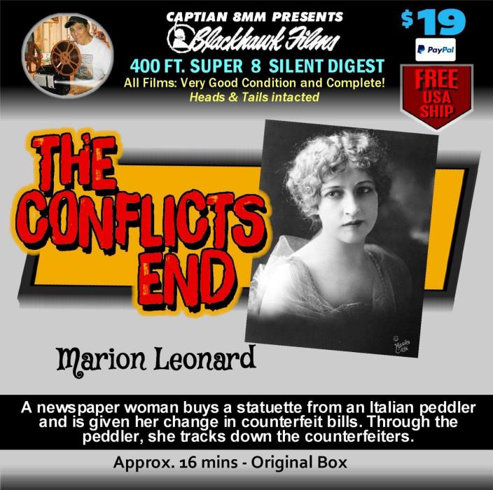 THE CONFLICT'S END (1912) Marion Leonard  Super 8 400 ft Silent Digest