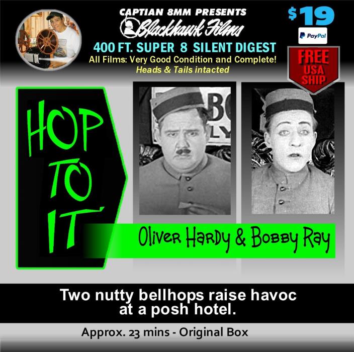 HOP TO IT (1925)  Oliver Hardy & Bobby Ray / Super 8 400 ft Silent Digest