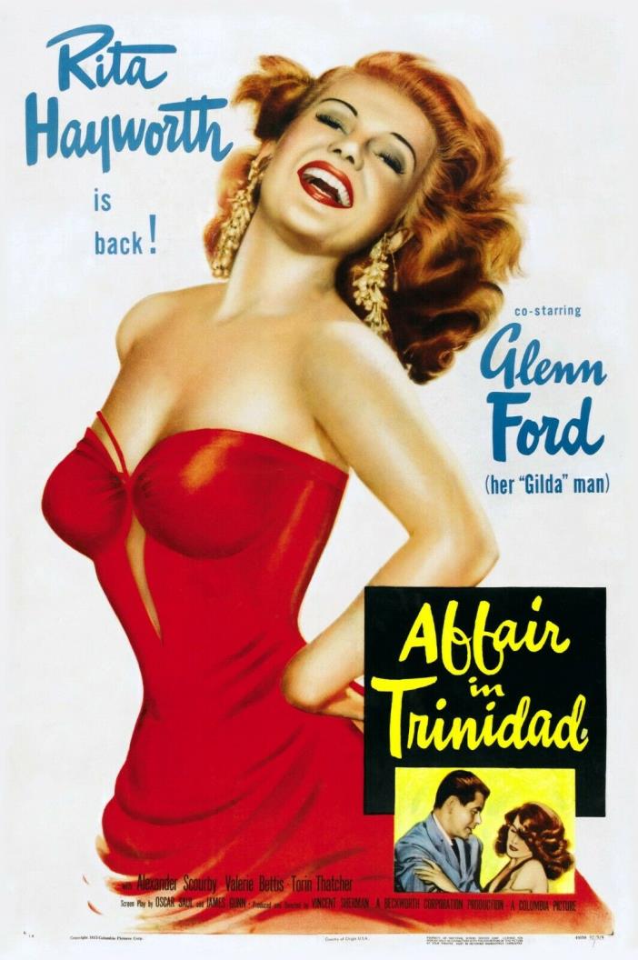 16mm AFFAIR IN TRINIDAD-1952. Rita Hayworth, Glenn Ford noir B/W Feature Film.