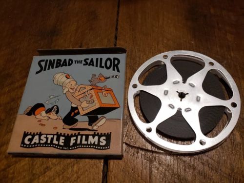 SINBAD THE SAILOR vintage 8mm CASTLE FILM, b&w silent, cartoon 759