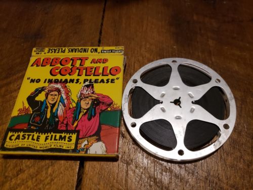 VINTAGE CASTLE FILLMS, ABBOTT & COSTELLO, NO INDIANS, PLEASE, 8mm Headline Ed.