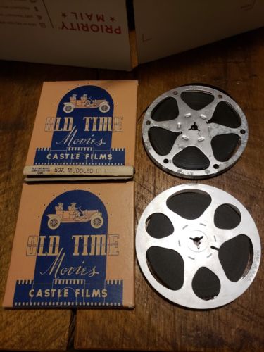 Old Time Movies 507 & 508 Muddled In Mud Paper Hanger's Helper 8mm Castle Films