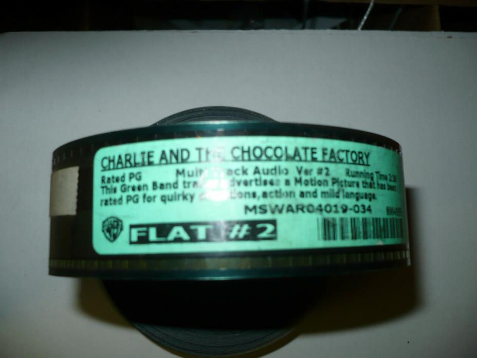 CHARLIE AND THE CHOCOLATE FACTORY, unused orig 35mm flat trailer [Tim Burton]