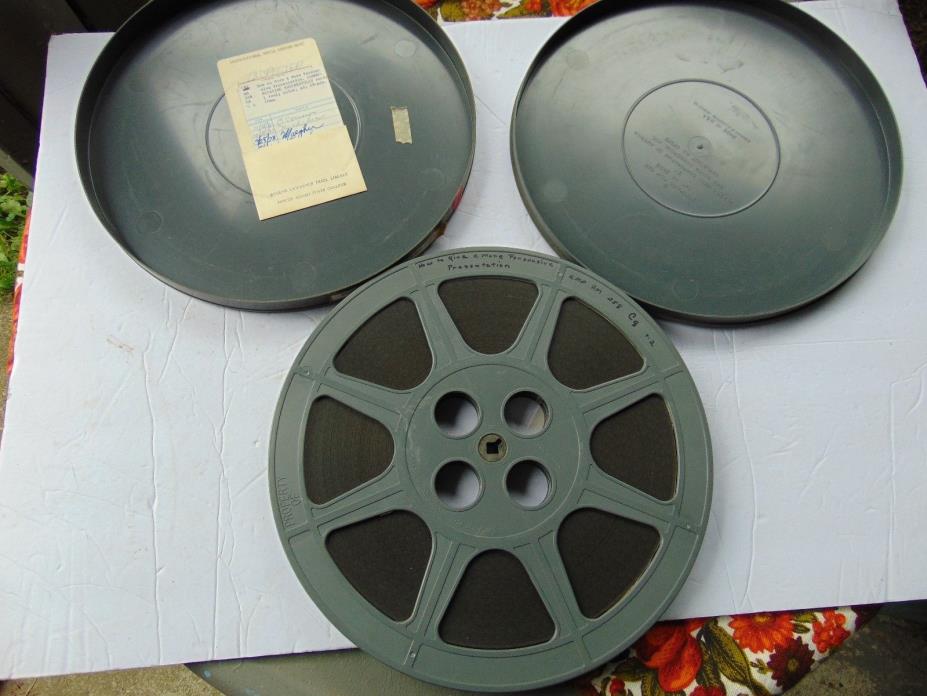 Vintage 16MM  Plastic 12 inch Reel with film and Plastic canister Lot 3