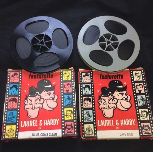 2 Vintage ATLAS 8mm films: LAUREL & HARDY: COME CLEAN CAVE MEN