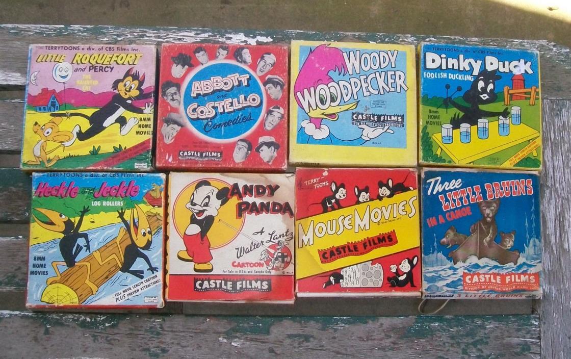 8MM Films Abbott & Costello Woody Woodpecker Heckle & Jeckle plus 5 more