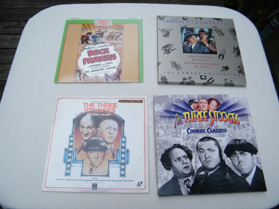 Lot of 4 Comedy Laserdiscs (Three Stooges, Abbott & Costello) includes 2 Boxsets