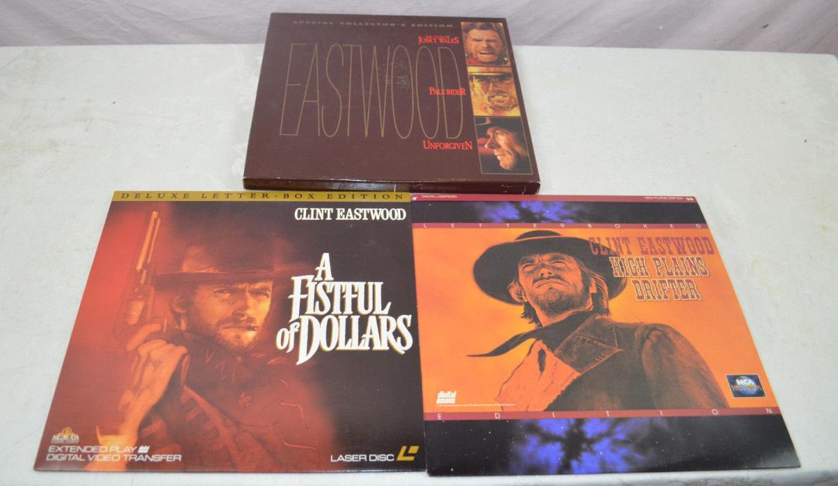 5 Clint Eastwood moives High planes drifter a fist full of dollars Laserdisc